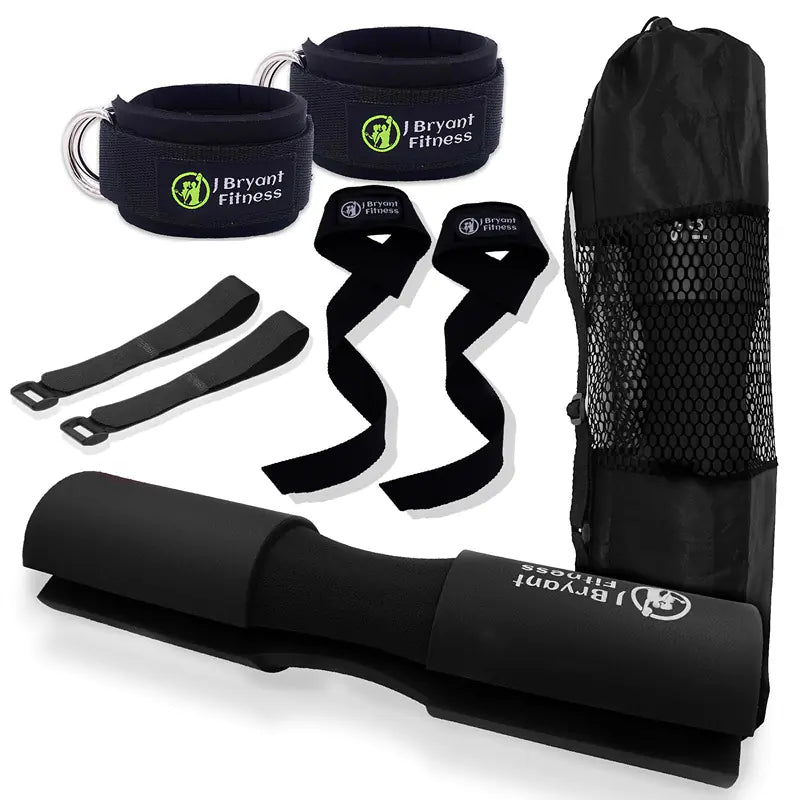 Barbell Pad Set with Ankle Strap for Hip Thrusts or RDLS