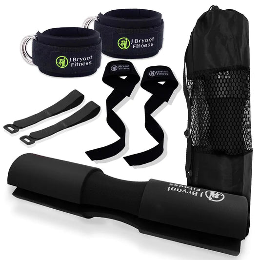 Barbell Pad Set with Ankle Strap for Hip Thrusts or RDLS