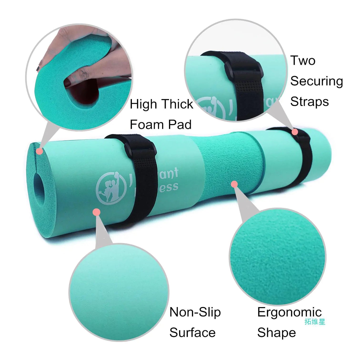 Barbell Pad Set with Ankle Strap for Hip Thrusts or RDLS